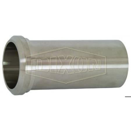 Dixon Tygon Hose Adapter, 1-1/2 in, Plain Beveled Seat, 304 SS, Domestic 14AHT-G150